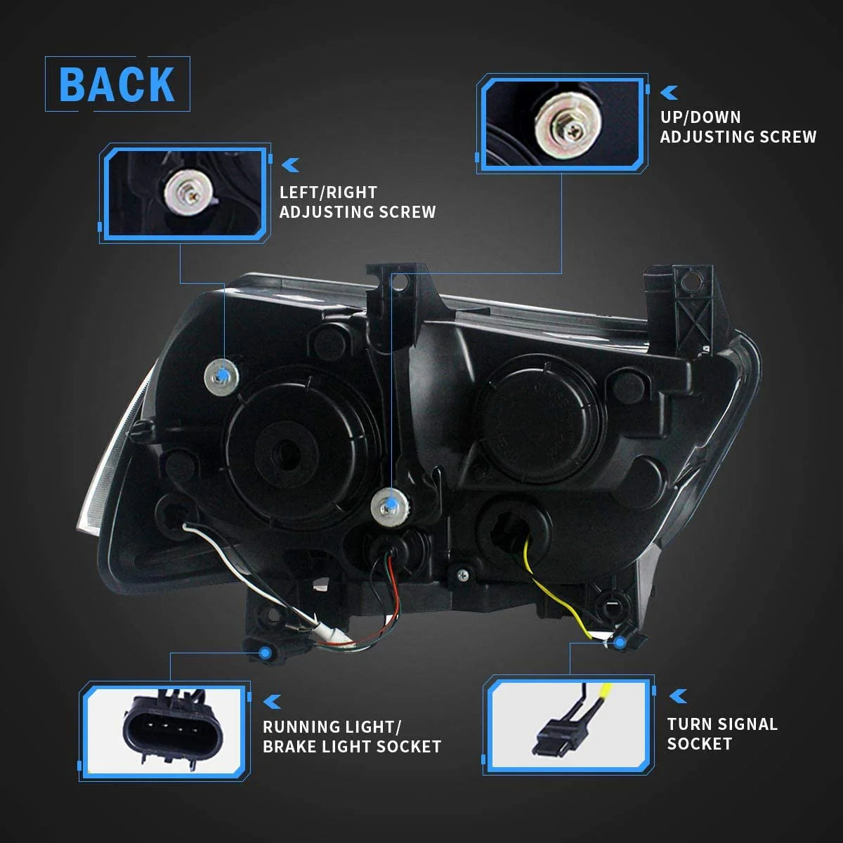 Fari per proiettori a doppio raggio per Dodge Charger 2011-2014 (con set di lampadine D2H HID. Versioni con guida a destra e a sinistra)