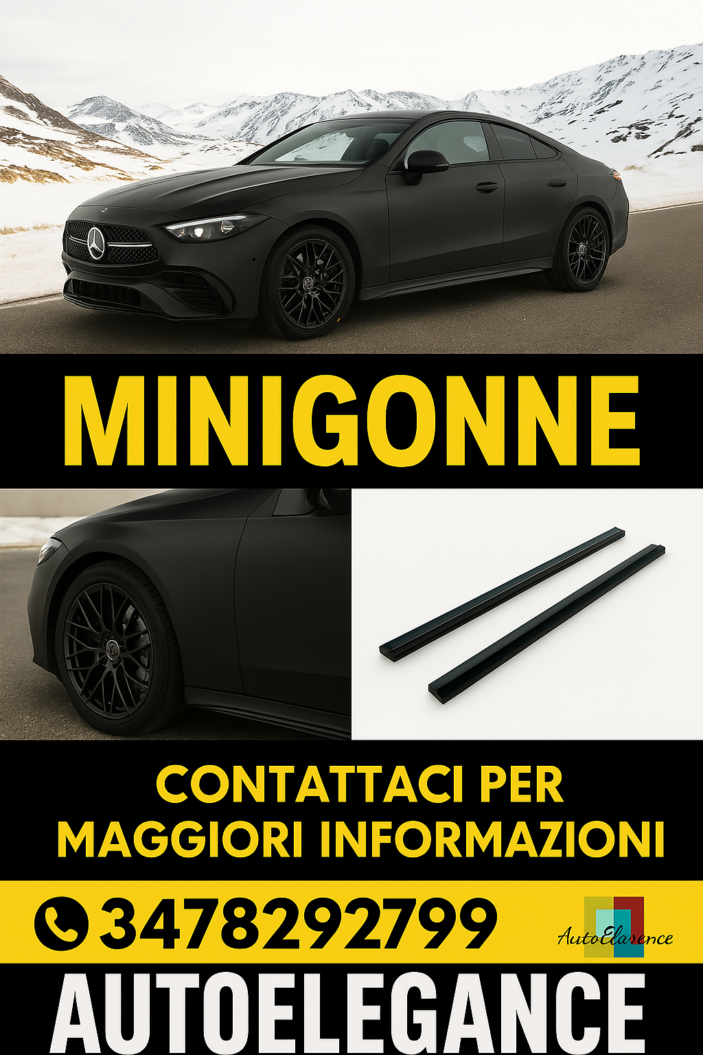 ⭐Minigonne laterali Adatto per Mercedes-Benz CLE AMG-Line C236⭐