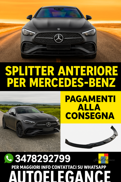 ⭐Splitter anteriore V.2 Adatto Per Mercedes-Benz CLE AMG-Line C236⭐