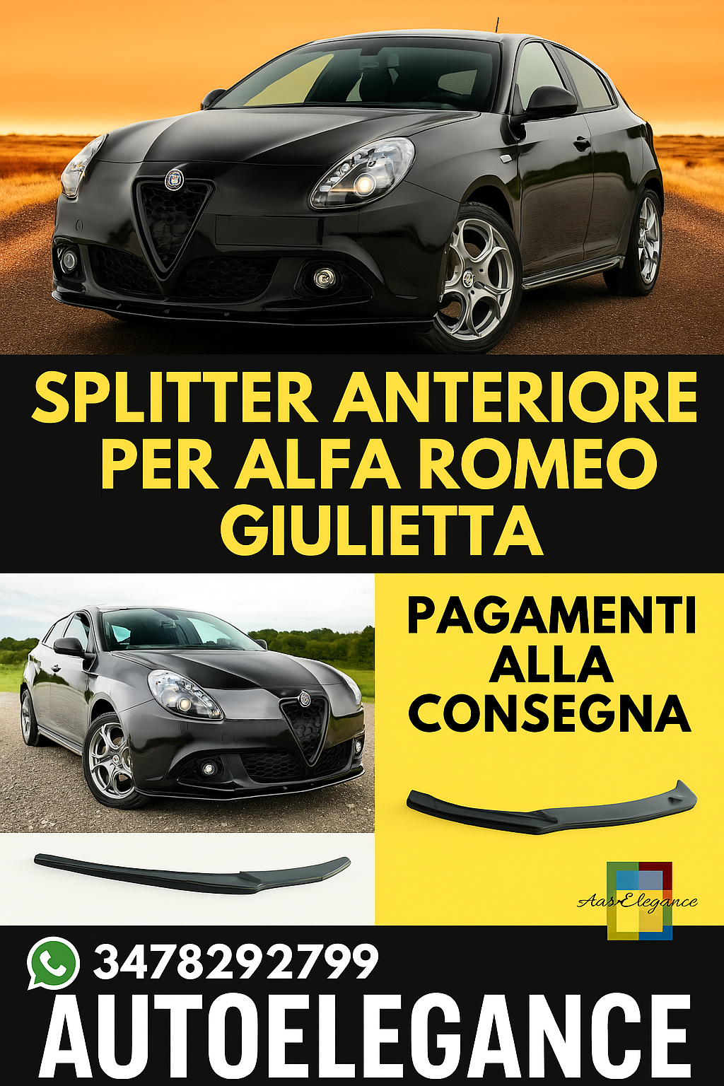 ✨Splitter Adatto per Alfa Romeo Giulietta Zender✨