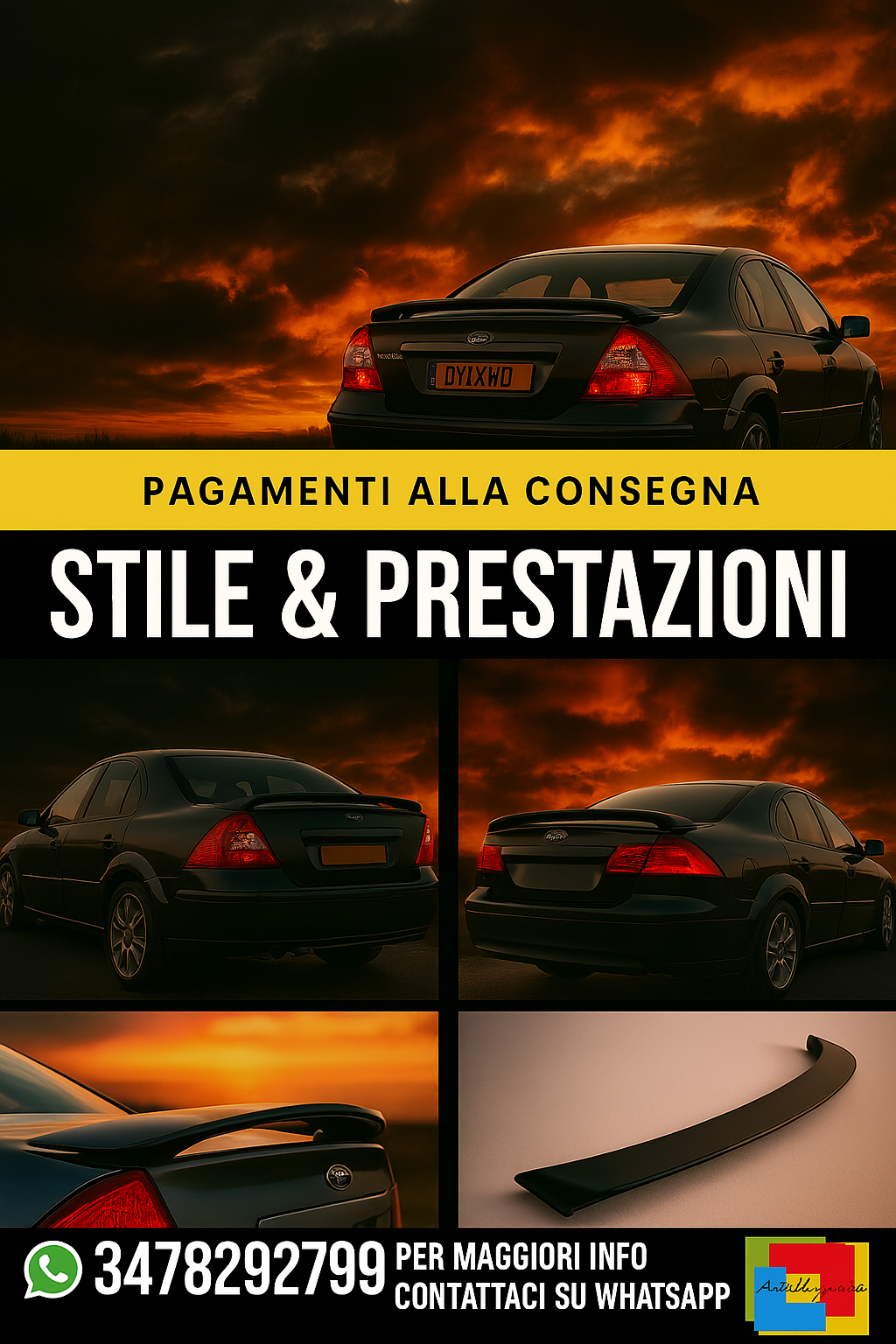 ✌️😎SPOILER POSTERIORE ADATTO PER FORD MONDEO 2000-2004😎✌️