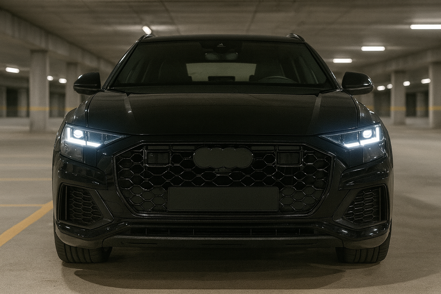 😍ART.5869 GRIGLIA SPORT STYLE NERO LUCIDO PDC ADATTO PER AUDI Q8 18-23😍