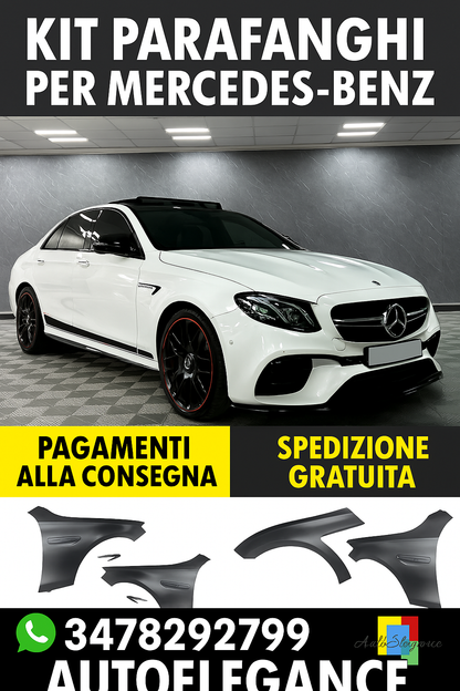 🔥Parafanghi Acciaio Look E63 AMG Mercedes Classe E W213 C238 2016–2023🔥