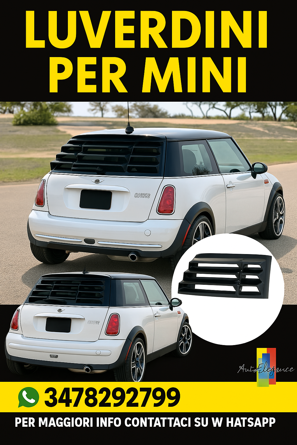 🔥Tendina Parasole Posteriore ABS Nero Lucido Louver Finestrini Auto 🔥