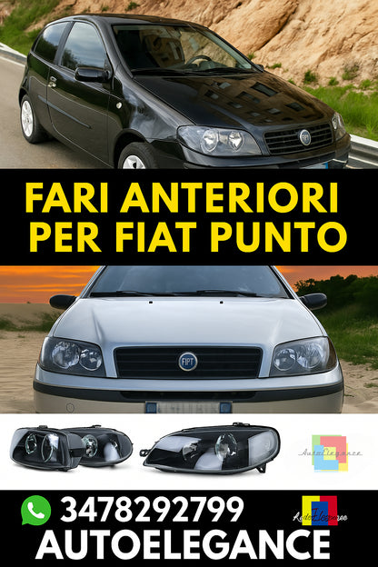 ⭐🔥1838 FARI ANTERIORI ADATO PER FIAT PUNTO 2003-2005 NERI🔥⭐