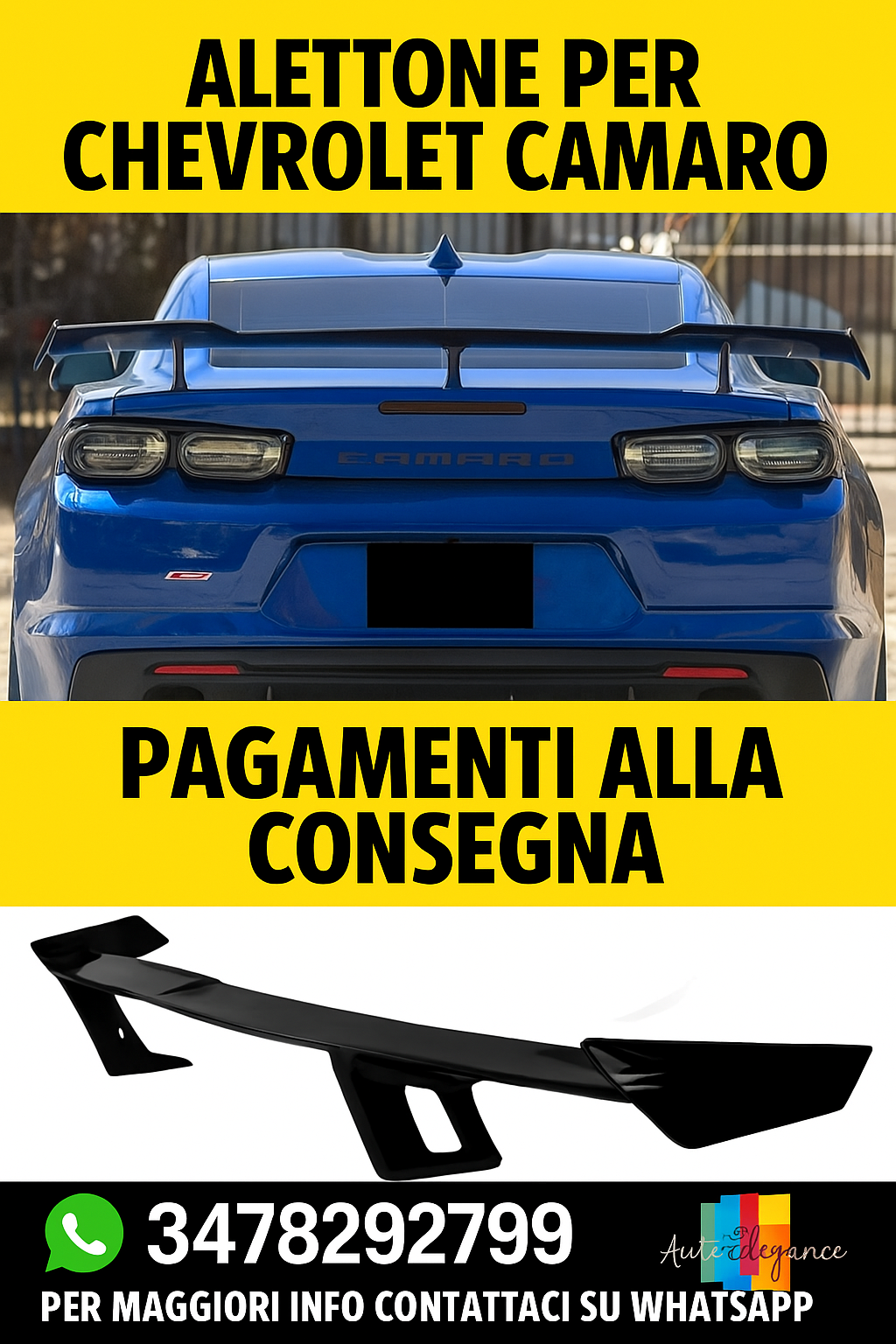 🔥SPOILER ADATTO PER CHEVROLET CAMARO ZL1 COUPE CONVERTIBILE🔥