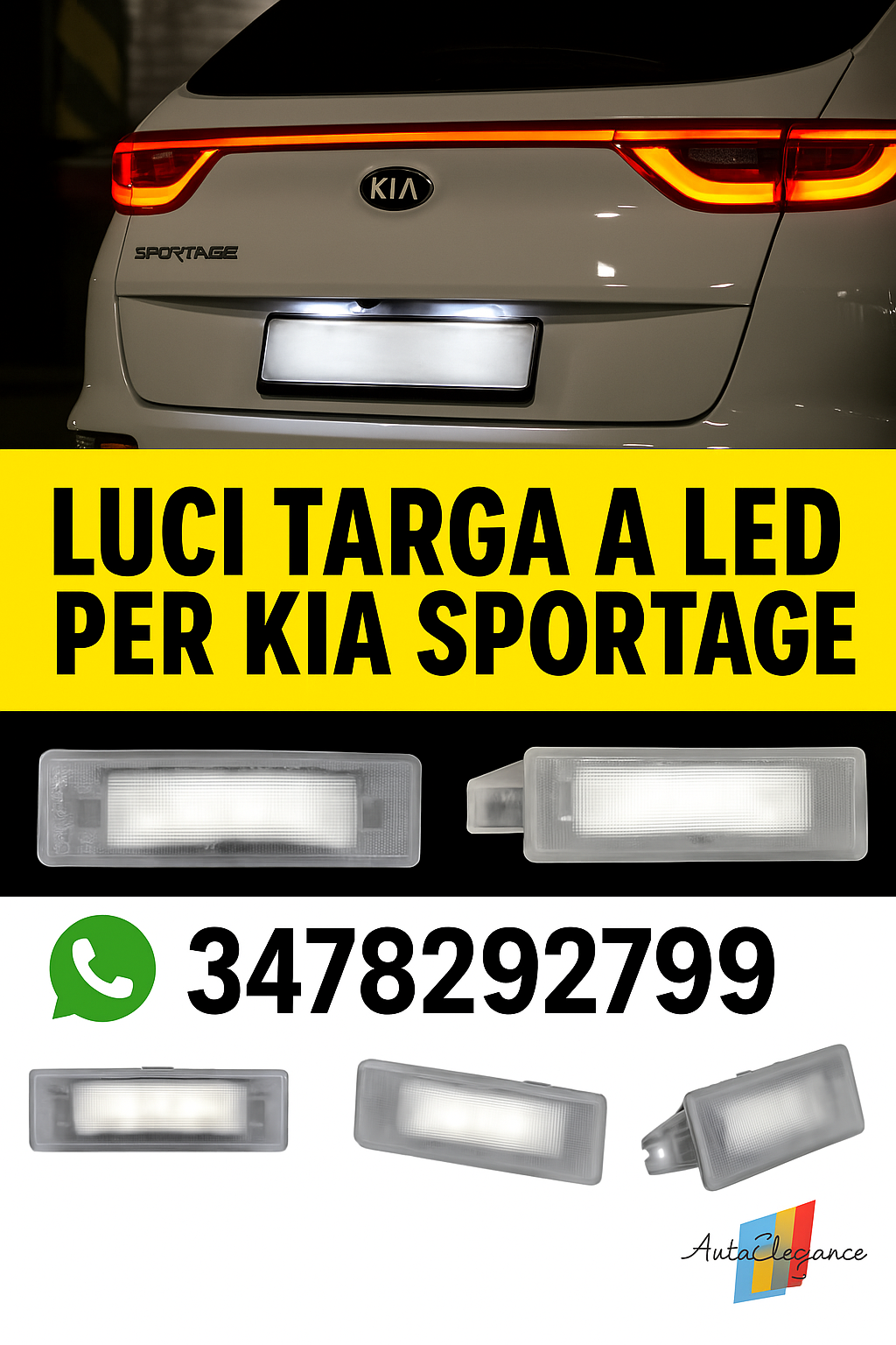 ⭐LUCE TARGA A LED ADATTA PER KIA SPORTAGE QL MAGENTIS MG OPTIMA TF⭐