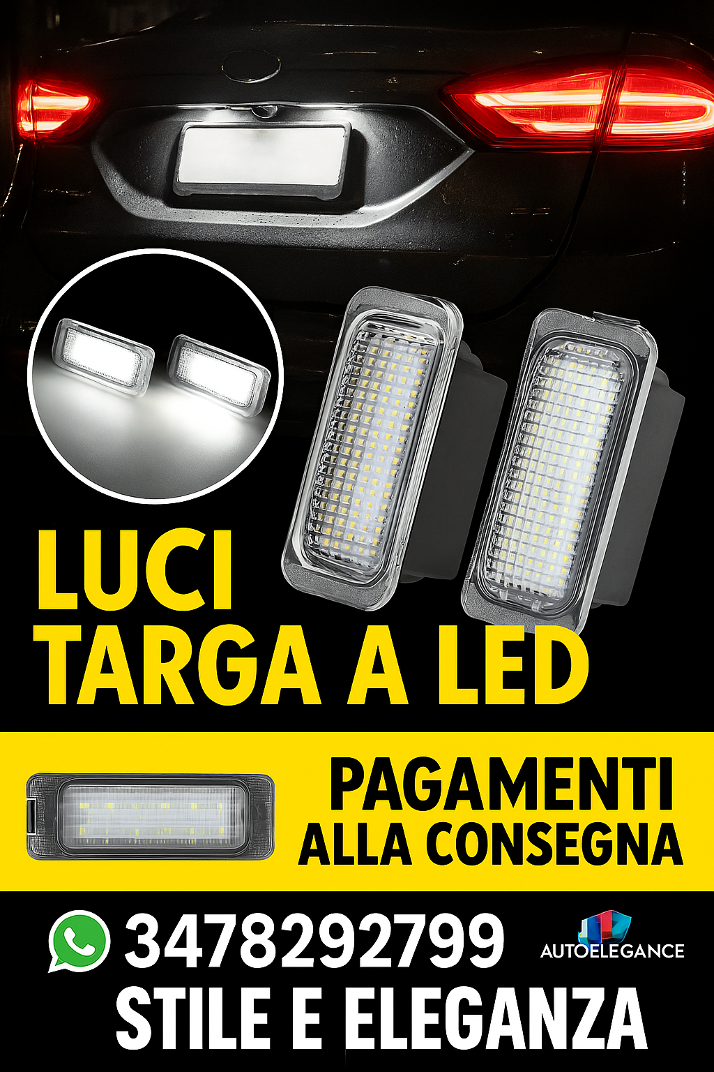 ⭐LUCE TARGA A LED ADATTA PER FORD GALAXY 2 3 KUGA MONDEO RANGER S MAX⭐