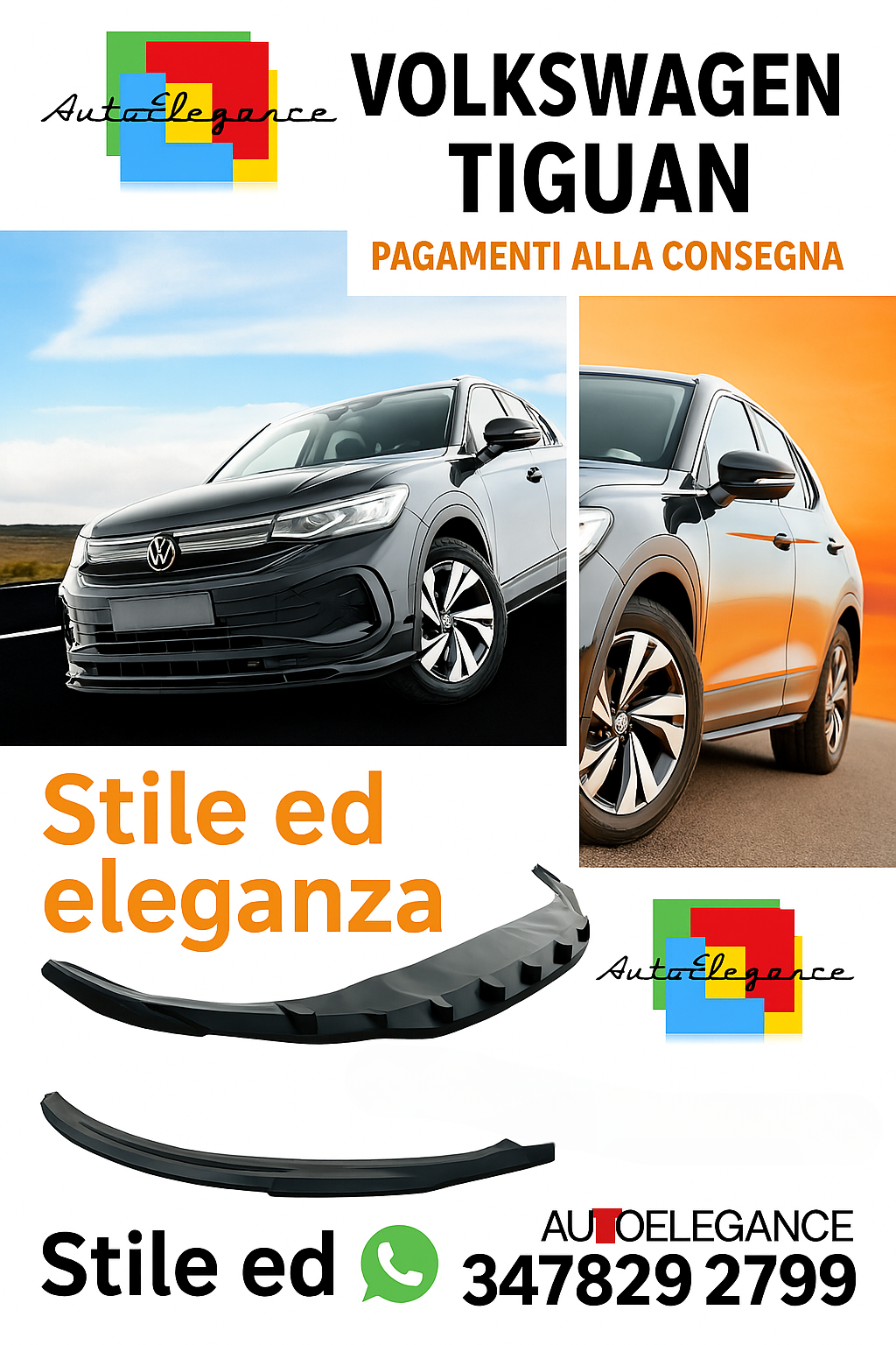 🔥Splitter Anteriore V.2 Adatto Per Volkswagen Tiguan Mkz🔥