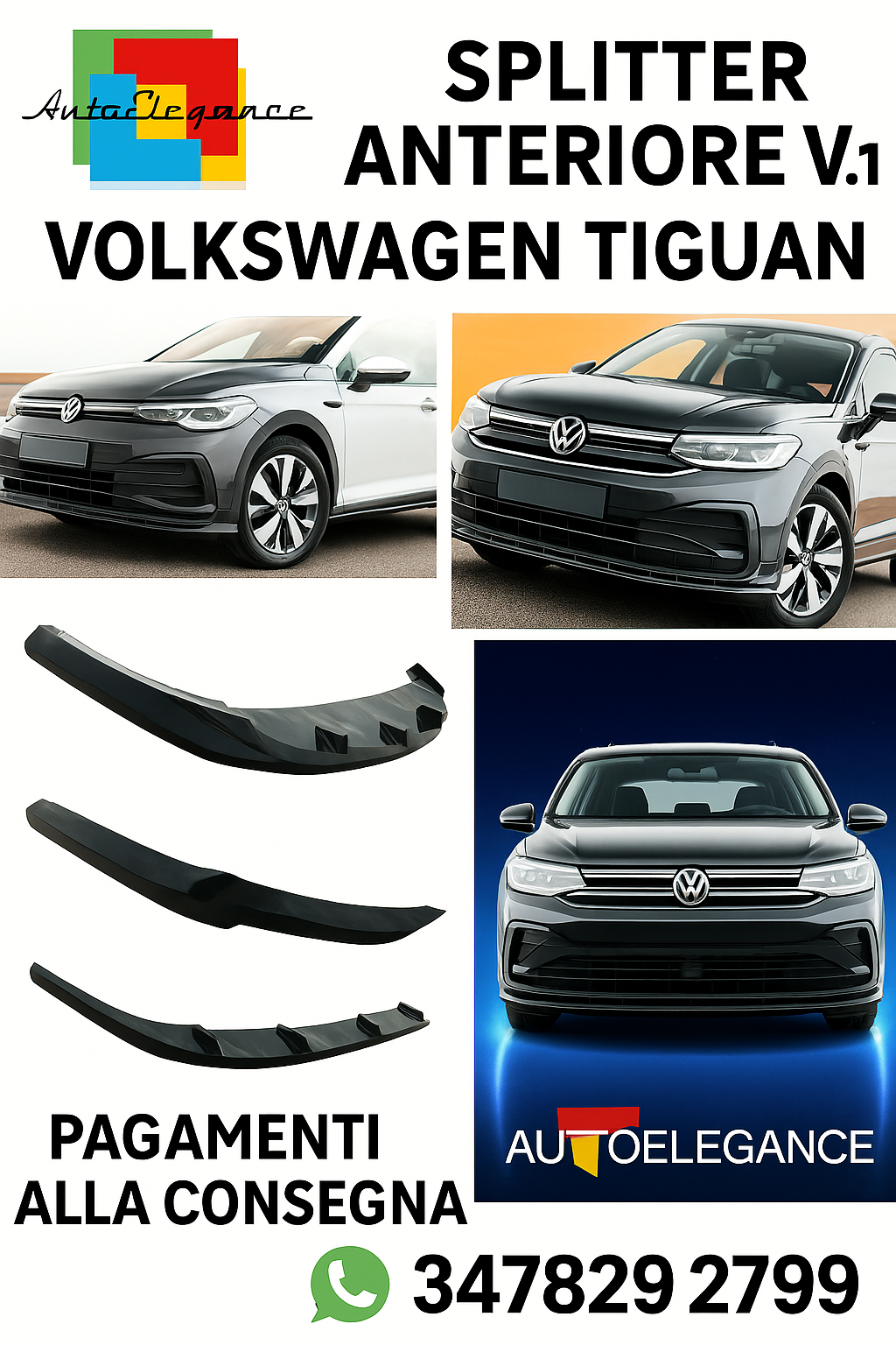 🔥Splitter Anteriore V.1 Adatto Per Volkswagen Tiguan Mkz🔥