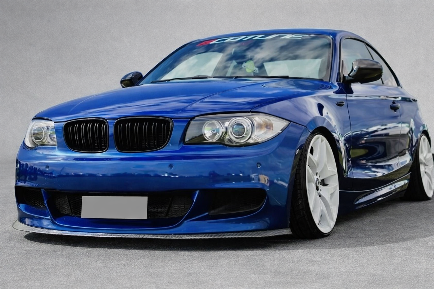 💫ART.8073 Griglia Anteriore Doppia Linea Per BMW Serie 1 08-13 Nero Lucido 💫