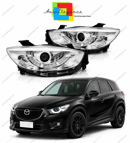 💕 Fari Anteriori Adatto per Mazda CX-5 11-15 LED DRL Cromati True DRL 💕