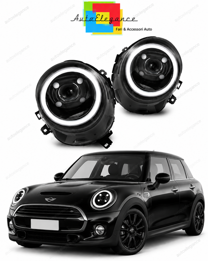 💕 Fari Anteriori Adatto per Mini Cooper F55 F56 F57 14-17 LED Tube Neri 💕