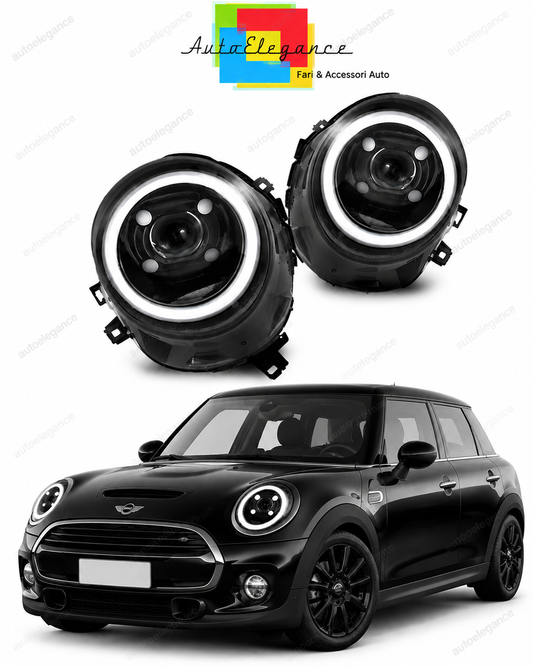 💕 Fari Anteriori Adatto per Mini Cooper F55 F56 F57 14-17 LED Tube Neri 💕