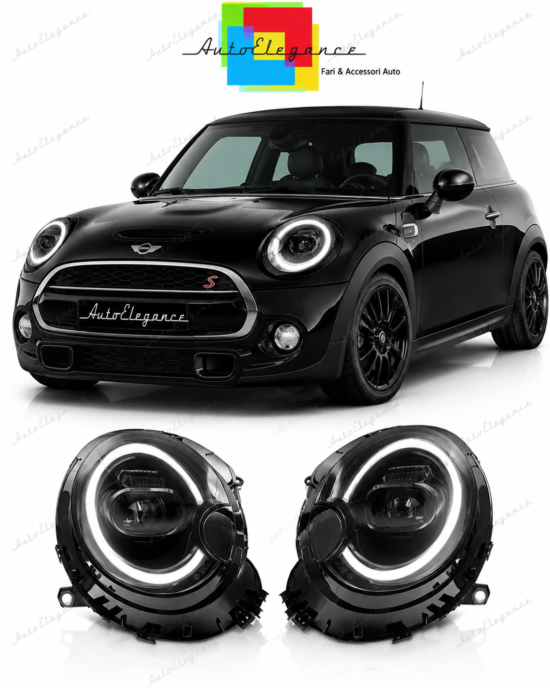 💕 Fari Anteriori Adatto per Mini Cooper R55 R56 R57 06-15 Full LED DRL 💕