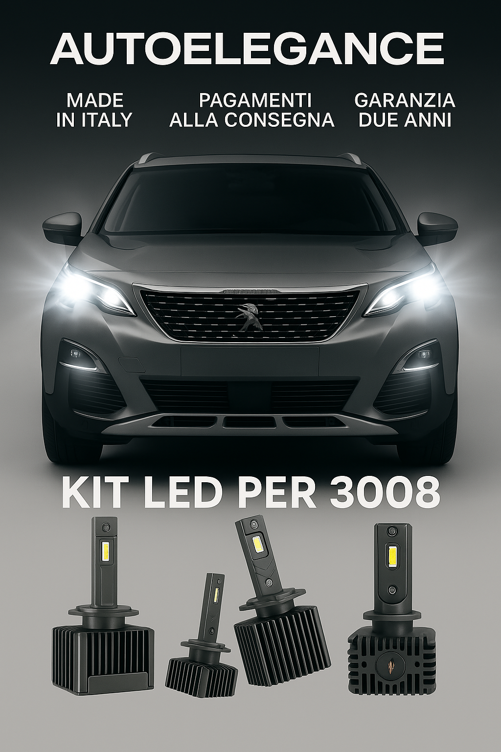 💖 KIT LED D1S 6000K Anabbaglianti per Peugeot 3008 Luce Bianca Fredda CANBUS 💖