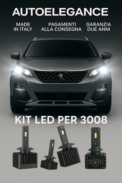 💖 KIT LED D1S 6000K Anabbaglianti per Peugeot 3008 Luce Bianca Fredda CANBUS 💖