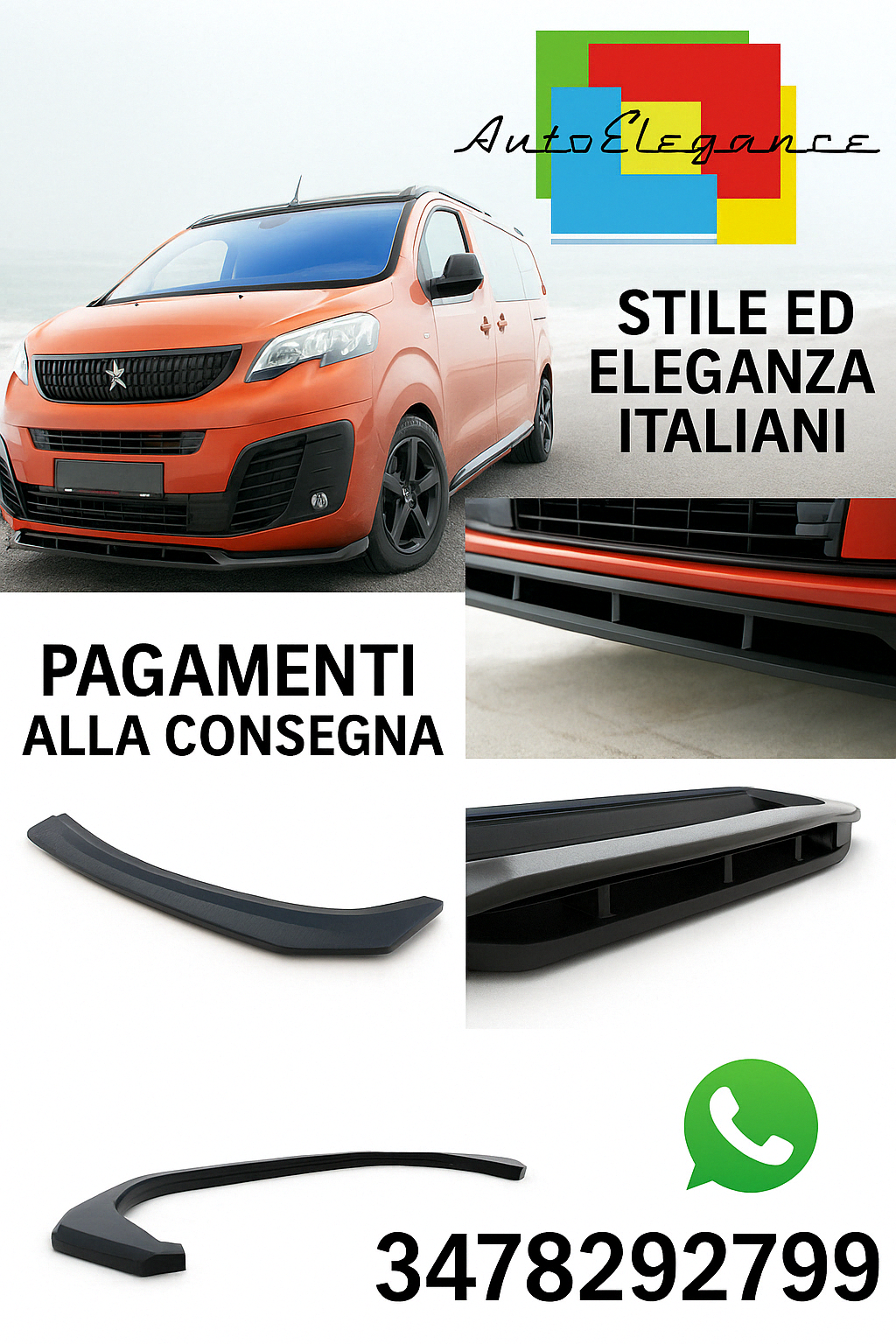 ⭐Splitter anteriore Adatto Per Peugeot Expert Mk3⭐