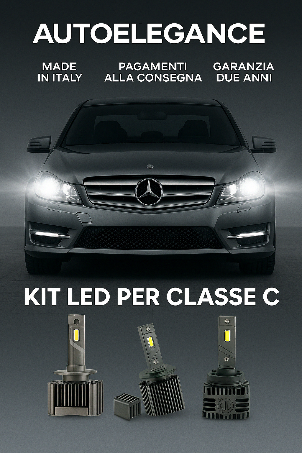 💖 KIT LED D1S 6000K Anabbaglianti per Mercedes Classe C W204 | CANBUS Bianco 💖