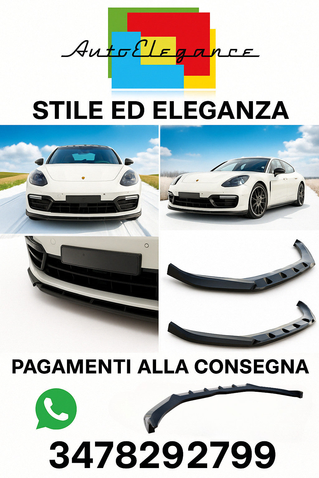 ⭐Splitter Adatto Per Porsche Panamera GTS Sport Turismo 971 Facelift⭐