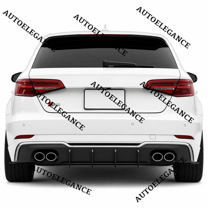 💫Diffusore Posteriore Nero lucido Per Audi S3 8V Sportback 2017-2020💫