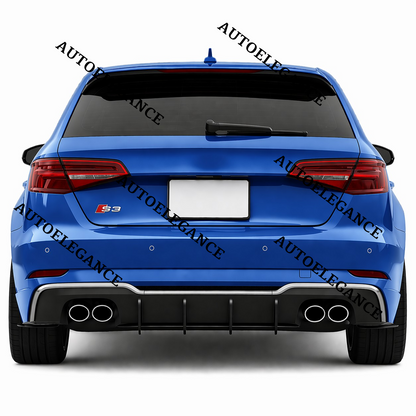 💫Diffusore Posteriore Nero lucido Per Audi S3 8V Sportback 2017-2020💫