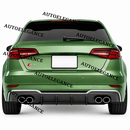 💫Diffusore Posteriore Nero lucido Per Audi S3 8V Sportback 2017-2020💫