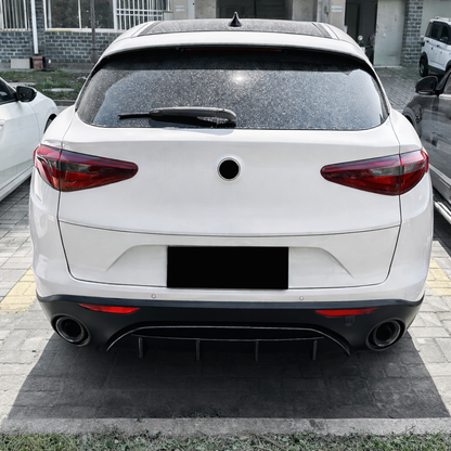 💫ART.8165 KIT ANTERIORE + POSTERIORE Nero Lucido per Alfa Romeo Stelvio 17+💫