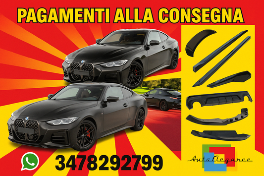 ⭐Bodykit Set di Splitters Adatto Per BMW 4 M-Pack Coupe G22 / G22 Facelift⭐