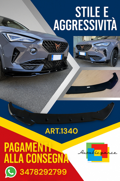 💥1340 SPLITTER ADATTO PER CUPRA FORMENTOR 2020+ NERO LUCIDO💥