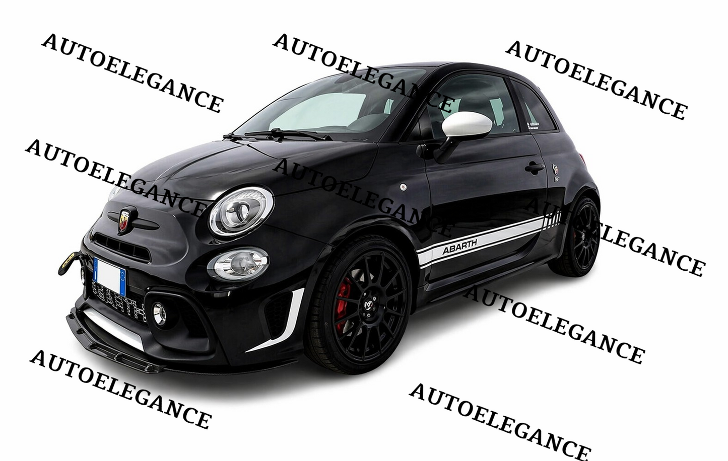 💫ART.9564 SPLITTER ANTERIORE PER FIAT 500 ABARTH NERO LUCIDO💫