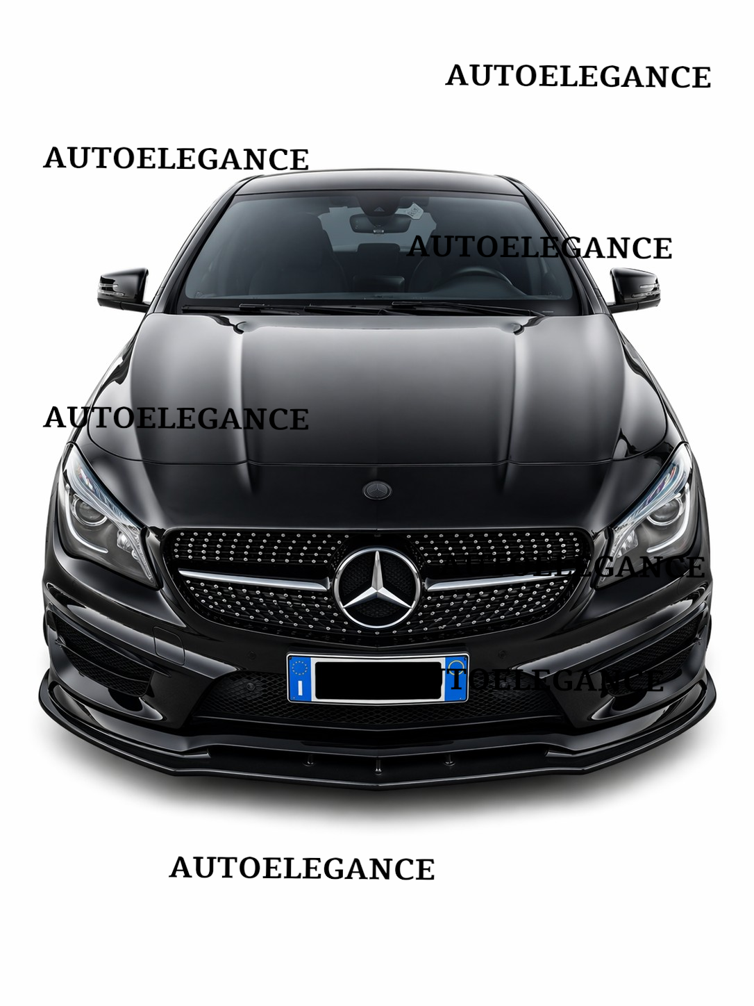 💫ART.0002 SPLITTER ANTERIORE PER CLASSE A W176 2012-2015 AMG NERO LUCIDO💫
