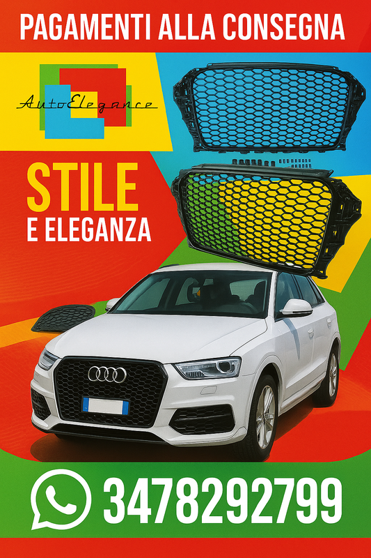 🔥GRIGLIA  ADATTO PER AUDI A3 Lim/Sport/Cabrio 12-16 LOOK DA CORSA🔥