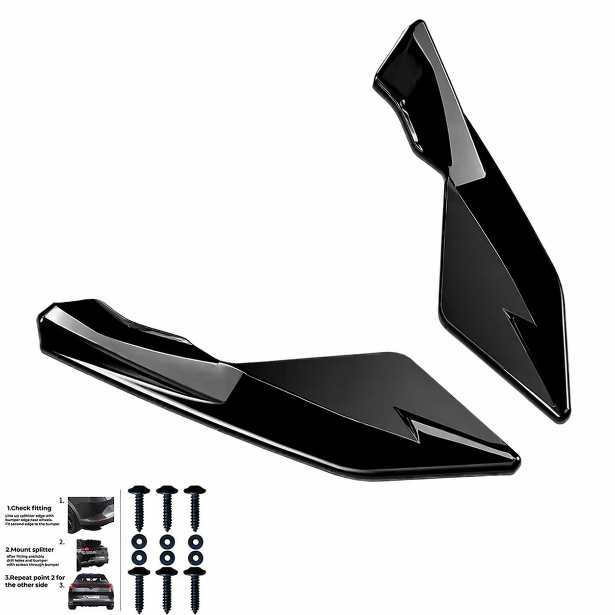 💫ART.9621 Flaps Posteriori Nero Lucido per AUDI A3 8V Sportback 2013-2016💫