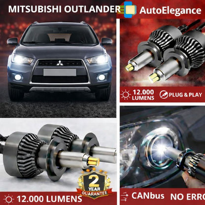 KIT LED per MITSUBISHI OUTLANDER 2 ANABAGLIANTI H7 CANBUS Bianco 6500K 360 gradi