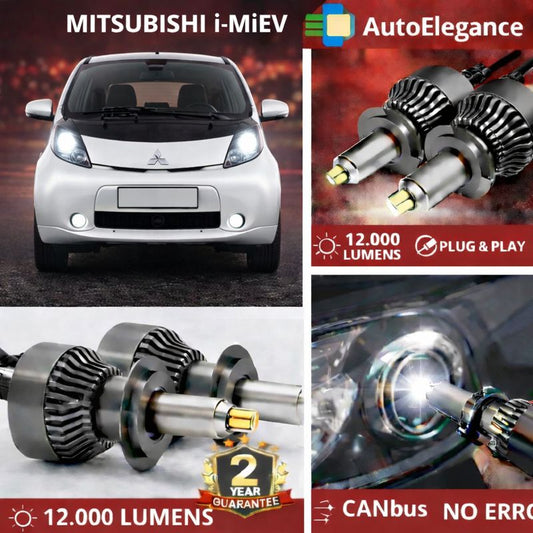 KIT LED per MITSUBISHI i-MiEV ANABAGLIANTI H7 CANBUS Bianco 6500K 360 gradi