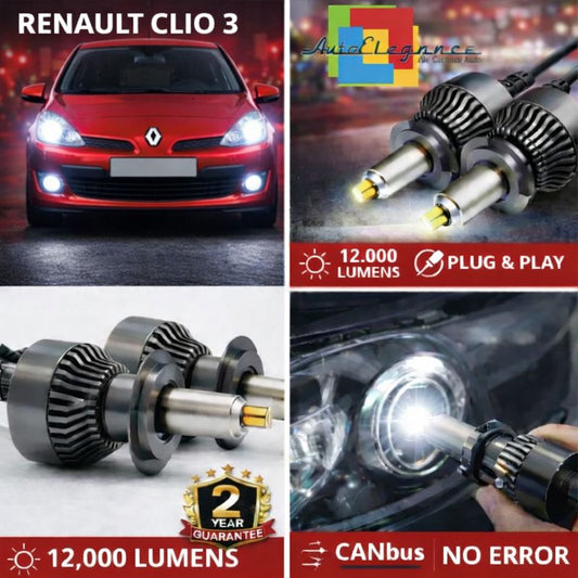 KIT LED per RENAULT CLIO 3 ANABAGLIANTI H7 CANBUS Bianco 6500K 360 gradi