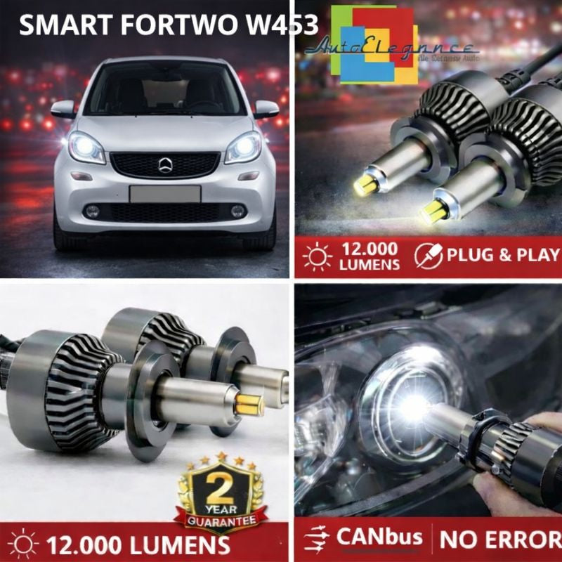 KIT LED per SMART FORTWO W453 ANABAGLIANTI H7 CANBUS Bianco 6500K 360 gradi