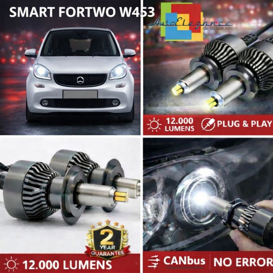 KIT LED per SMART FORTWO W453 ANABAGLIANTI H7 CANBUS Bianco 6500K 360 gradi