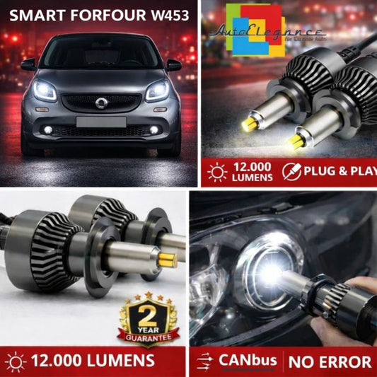KIT LED per SMART FORFOUR W453 ANABAGLIANTI H7 CANBUS Bianco 6500K 360 gradi