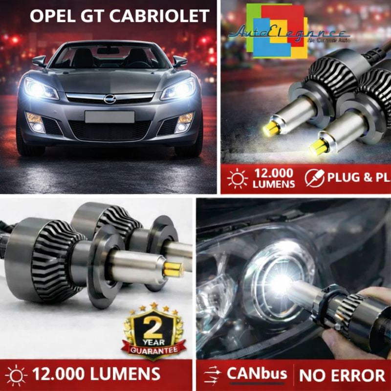 KIT LED per OPEL GT CABRIOLET ANABAGLIANTI H7 CANBUS Bianco 6500K 360 gradi
