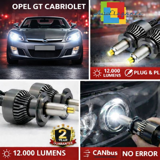 KIT LED per OPEL GT CABRIOLET ANABAGLIANTI H7 CANBUS Bianco 6500K 360 gradi