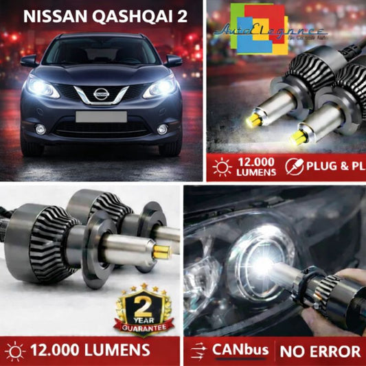KIT LED per NISSAN QASHQAI 2 ANABAGLIANTI H7 CANBUS Bianco 6500K 360 gradi