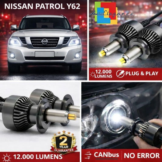 KIT LED per NISSAN PATROL 6 Y62 ANABAGLIANTI H7 CANBUS Bianco 6500K 360 gradi