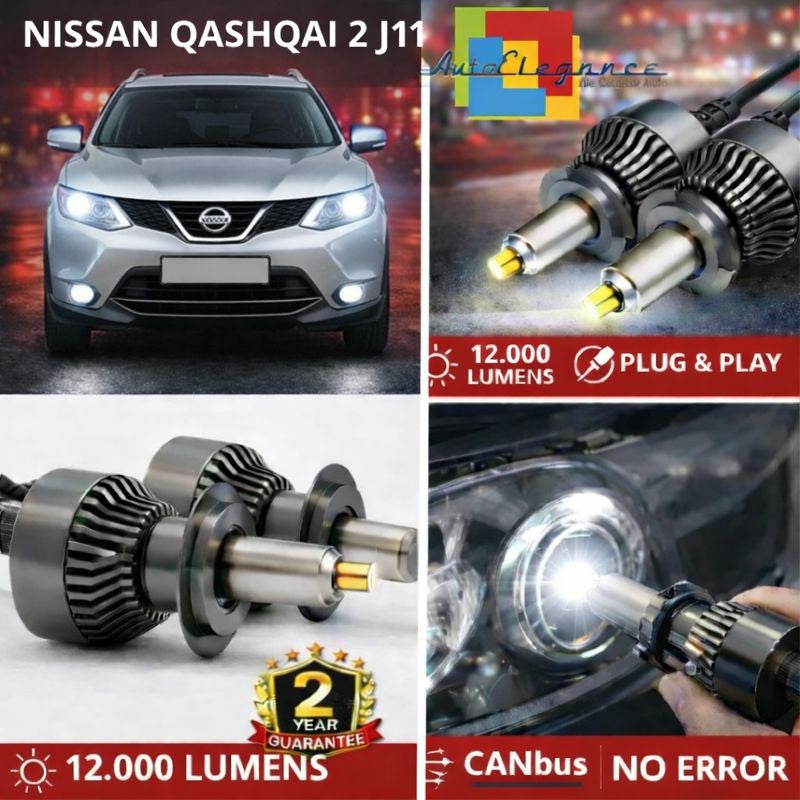 KIT LED per NISSAN QASHQAI 2 J11 ANABAGLIANTI H7 CANBUS Bianco 6500K 360 gradi