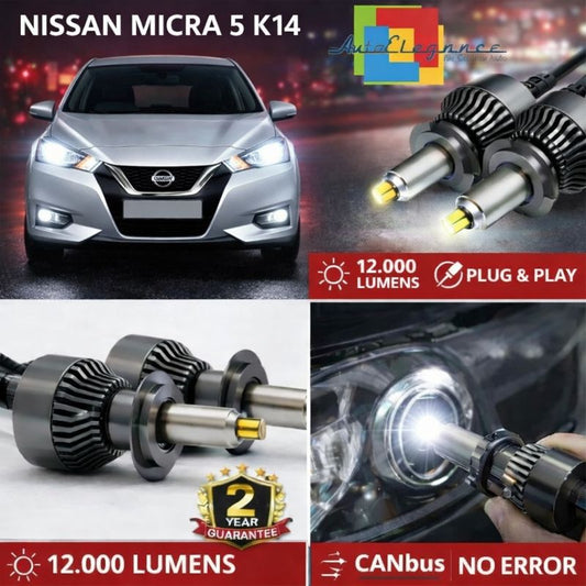 KIT LED per NISSAN MICRA 5 K14 ANABAGLIANTI H7 CANBUS Bianco 6500K 360 gradi