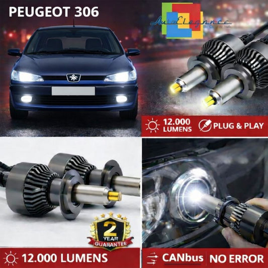 KIT LED per PEUGEOT 306 ANABAGLIANTI H7 CANBUS Bianco 6500K 360 gradi