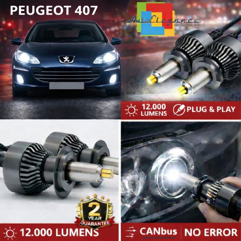 KIT LED per PEUGEOT 407 ANABAGLIANTI H7 CANBUS Bianco 6500K 360 gradi