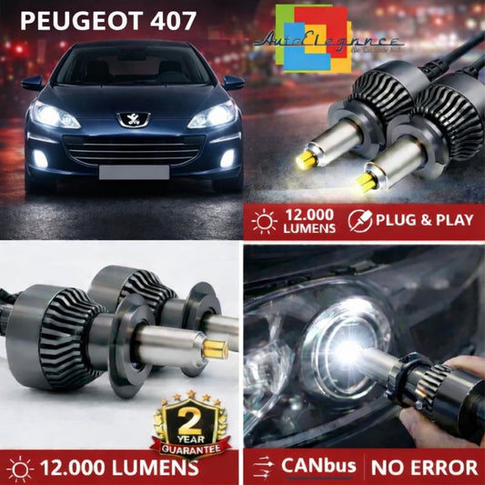 KIT LED per PEUGEOT 407 ANABAGLIANTI H7 CANBUS Bianco 6500K 360 gradi