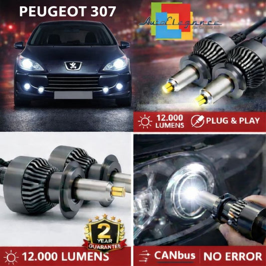 KIT LED per PEUGEOT 307 ANABAGLIANTI H7 CANBUS Bianco 6500K 360 gradi